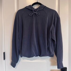 Athleta Navy Cropped at the Waste Hoodie